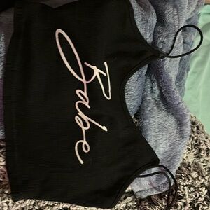 shein, small, black crop top